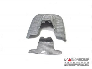 Alfa Romeo Giulia Carbon Fiber Interior Mirror Holder Frame - Carbon Fiber - White Candy